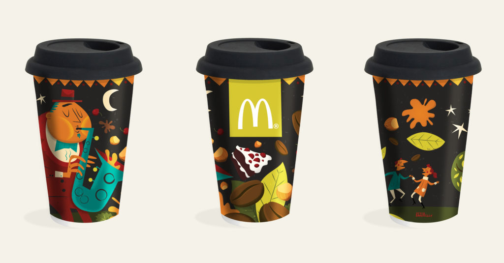 mcdonalds illustrated coffee cup